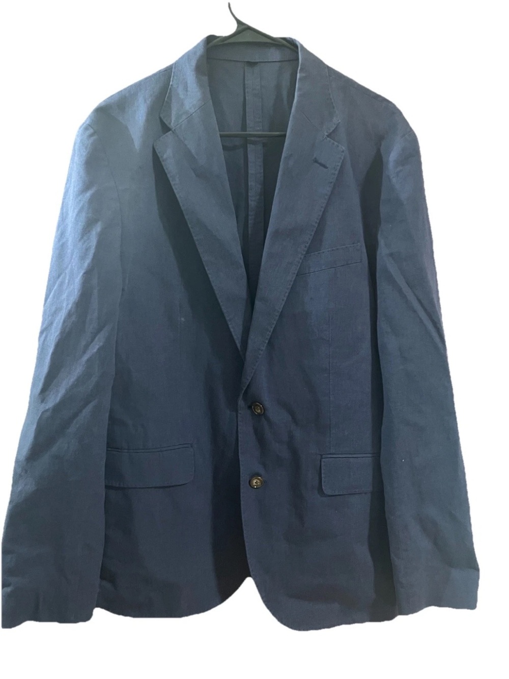 J. Crew Ludlow Blue British Cloth Suit Coat Blazer Jacket 40R Linen Cotton Blend